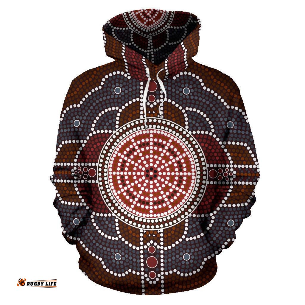 Aboriginal Hoodie, Circle Dot Painting Ver03