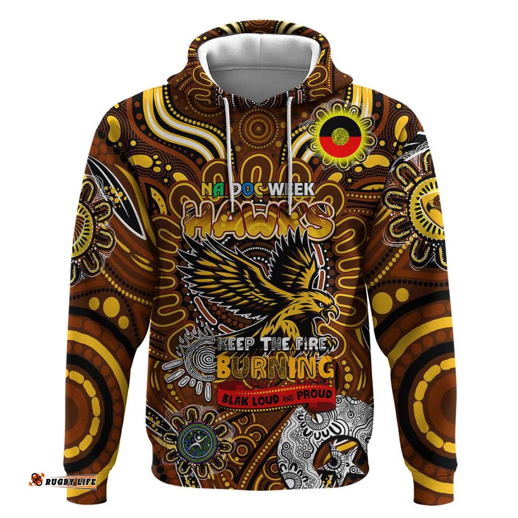 custom hawthorn hawks naidoc week 2024 hoodie mascot football dt02