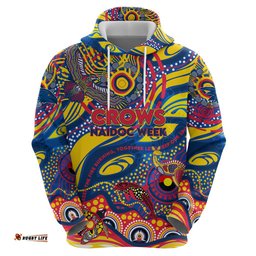 custom naidoc week 2024 crows hoodie aboriginal animals keep the fire burning dt02