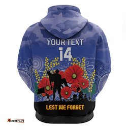 custom kangaroos football anzac hoodie gallipoli camouflage with poppies