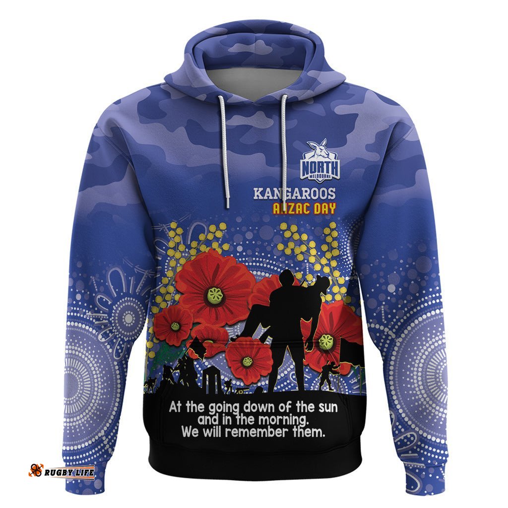 custom kangaroos football anzac hoodie gallipoli camouflage with poppies