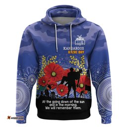 custom kangaroos football anzac hoodie gallipoli camouflage with poppies
