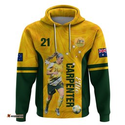 australia soccer hoodie ellie carpenter matildas gold version