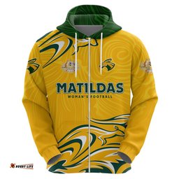 personalised australia soccer matildas hoodie kangaroo tornado yellow dt02