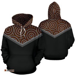 Aboriginal Hoodie, Circle Dot Painting All Over Print Ver03