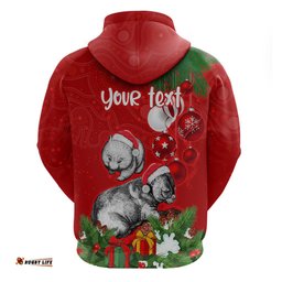 personalised wombat lover hoodie australia merry christmas aboriginal