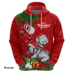 personalised wombat lover hoodie australia merry christmas aboriginal