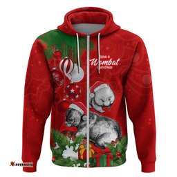 personalised wombat lover hoodie australia merry christmas aboriginal