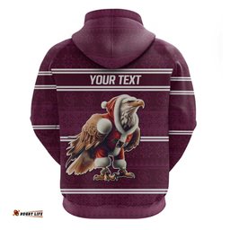 nrl manly warringah christmas personalised hoodie with sea eagles mascot