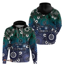 naidoc week 2024 fire burning hoodie aboriginal dots blue art