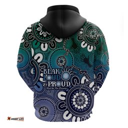 naidoc week 2024 fire burning hoodie aboriginal dots blue art
