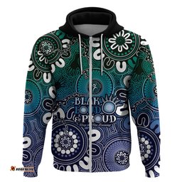 naidoc week 2024 fire burning hoodie aboriginal dots blue art