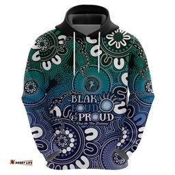 naidoc week 2024 fire burning hoodie aboriginal dots blue art