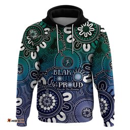 naidoc week 2024 fire burning hoodie aboriginal dots blue art