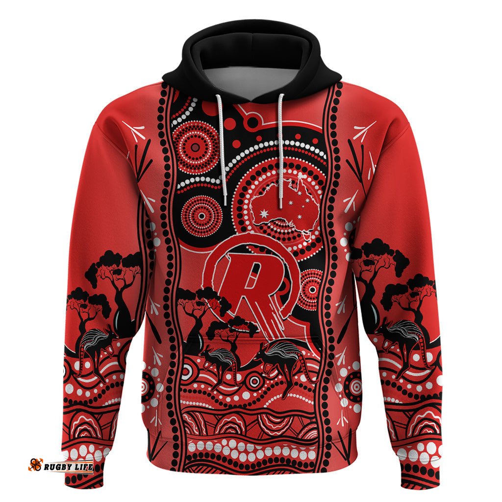 melbourne renegades cricket hoodie happy australia day aboriginal art