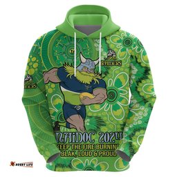 personalised raiders naidoc week 2024 hoodie aboriginal fire burning sparks