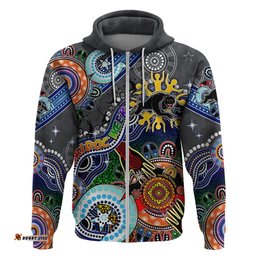 personalised panthers naidoc week 2024 hoodie australia aboriginal dot painting dt02