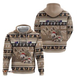 aussie echidna hoodie merry christmas