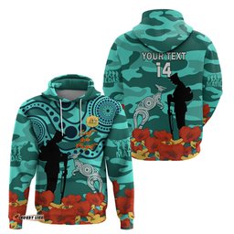 custom matildas anzac day hoodie lest we forget poppies mix camouflage turquoise