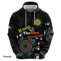 naidoc 2024 indigenous aboriginal hoodie the fire burns forever