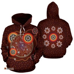Hoodie Aboriginal Dot Painting Hoodie Earth Unisex