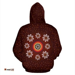 Hoodie Aboriginal Dot Painting Hoodie Earth Unisex