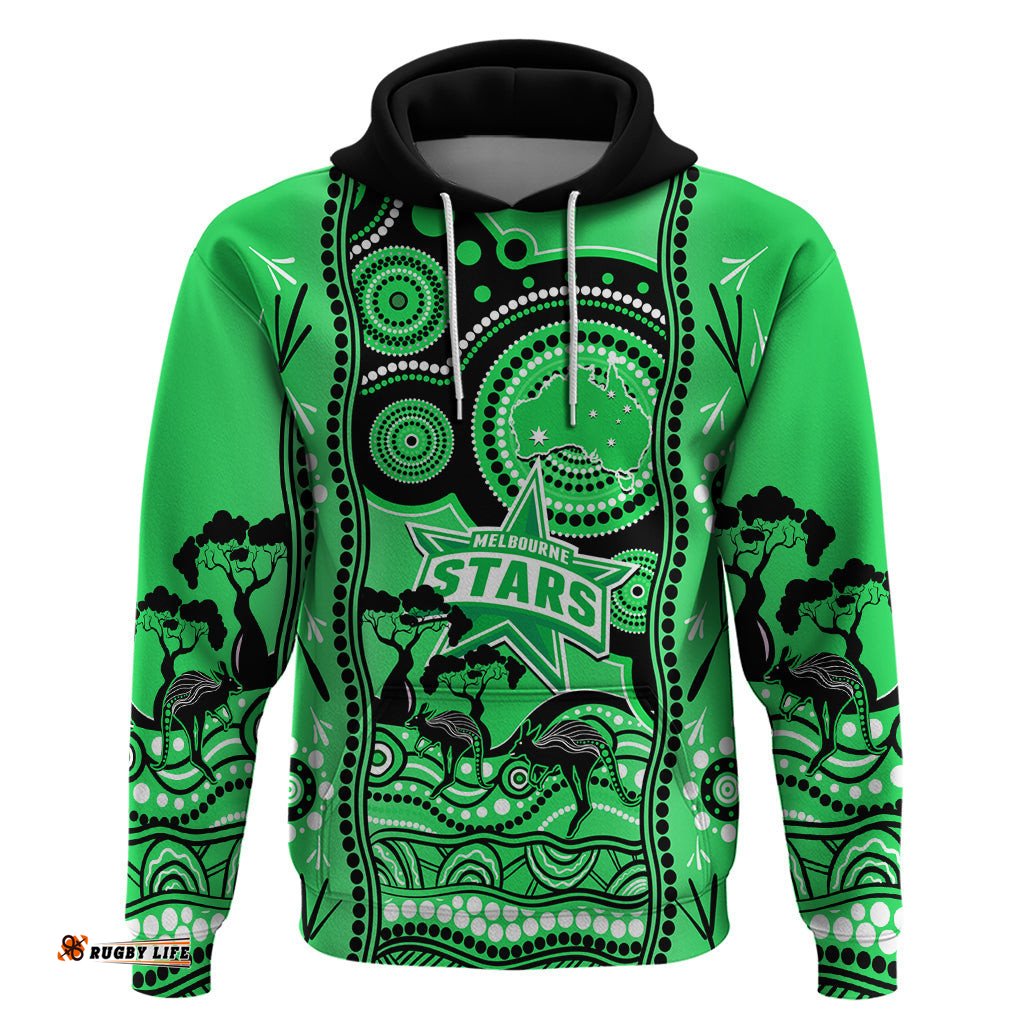 custom melbourne stars cricket hoodie happy australia day aboriginal art