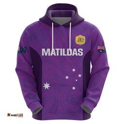 custom australia soccer hoodie matildas go champions purple