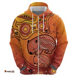 australia wombat hoodie indigenous art
