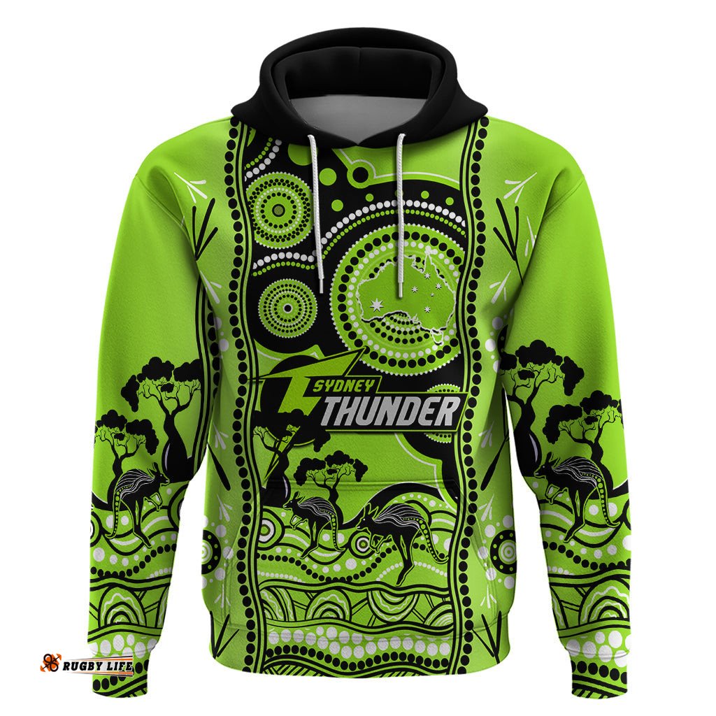 sydney thunder cricket hoodie happy australia day aboriginal art