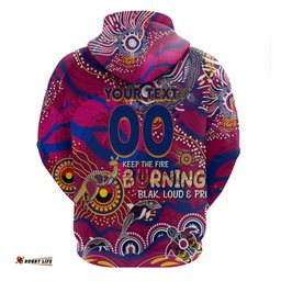 custom naidoc week 2024 lions hoodie aboriginal animals keep the fire burning dt02