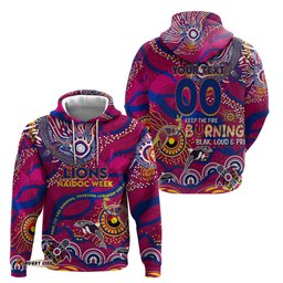 custom naidoc week 2024 lions hoodie aboriginal animals keep the fire burning dt02