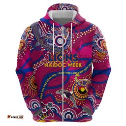 custom naidoc week 2024 lions hoodie aboriginal animals keep the fire burning dt02