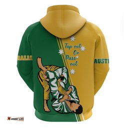 australia jujitsu hoodie tap out or pass out national color
