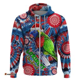 australia lorikeet aboriginal rainbow tie dye merry christmas hoodie