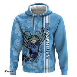 custom nsw blues rugby hoodie cockroaches polynesian pattern tropical vibes