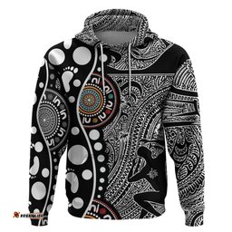 torest trait islands map mix aboriginal pattern hoodie ts04