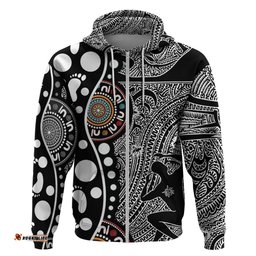 torest trait islands map mix aboriginal pattern hoodie ts04