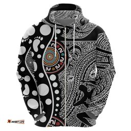 torest trait islands map mix aboriginal pattern hoodie ts04
