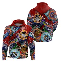 personalised dragons naidoc week 2024 hoodie australia aboriginal dot painting dt02