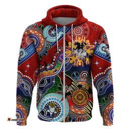 personalised dragons naidoc week 2024 hoodie australia aboriginal dot painting dt02