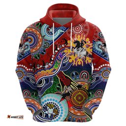 personalised dragons naidoc week 2024 hoodie australia aboriginal dot painting dt02