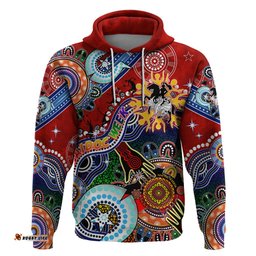 personalised dragons naidoc week 2024 hoodie australia aboriginal dot painting dt02
