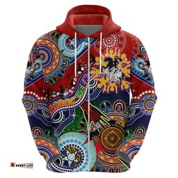 personalised dragons naidoc week 2024 hoodie australia aboriginal dot painting dt02