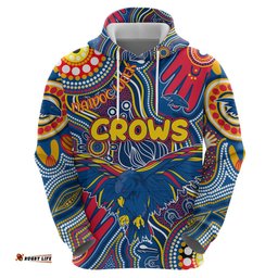 personalised naidoc week 2024 adelaide crows hoodie australian aboriginal hand painting dt02