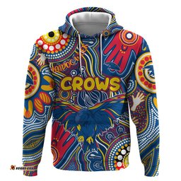 personalised naidoc week 2024 adelaide crows hoodie australian aboriginal hand painting dt02