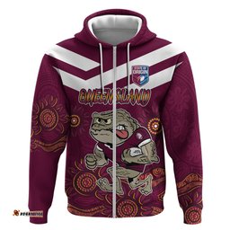 custom qld maroons cane toad blooded aboriginal inspired hoodie