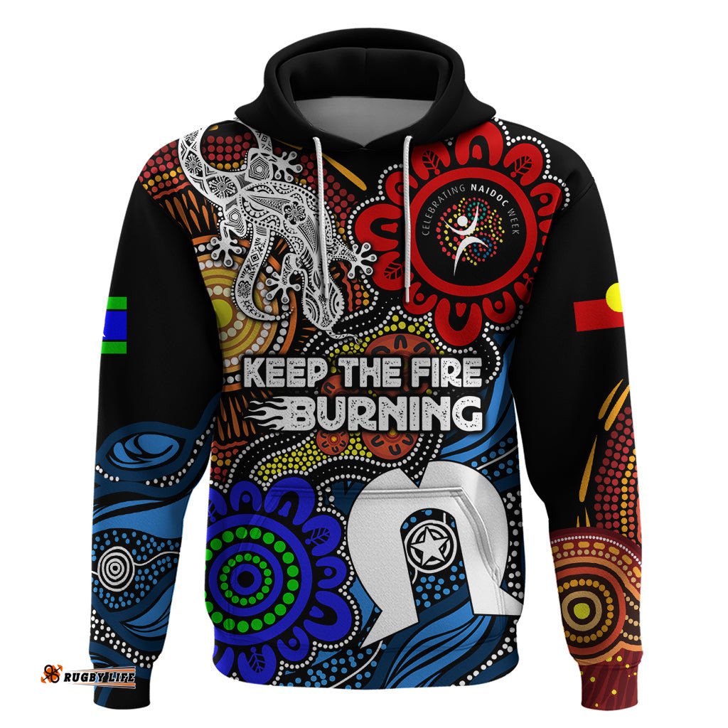 naidoc week 2024 indigenous hoodie keep the fire burning