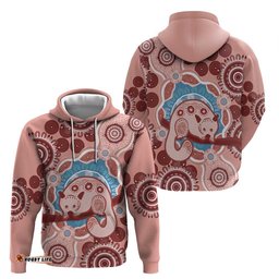 blush pink australia possum hoodie indigenous art