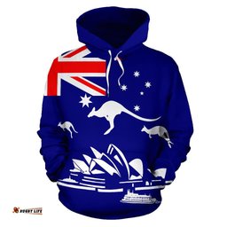 hoodie sydney opera hoodie kangaroo aus flag unisex